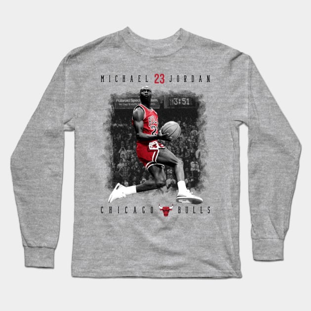 Michael Jordan 23 Chicago Bulls Long Sleeve T-Shirt by Diamond Creative